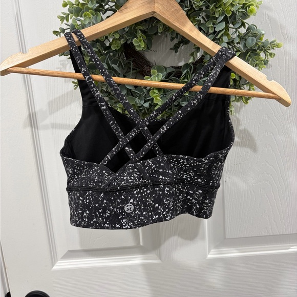 lululemon athletica Black with White Speckle Cropped Sports Bra - Picture 2 of 3